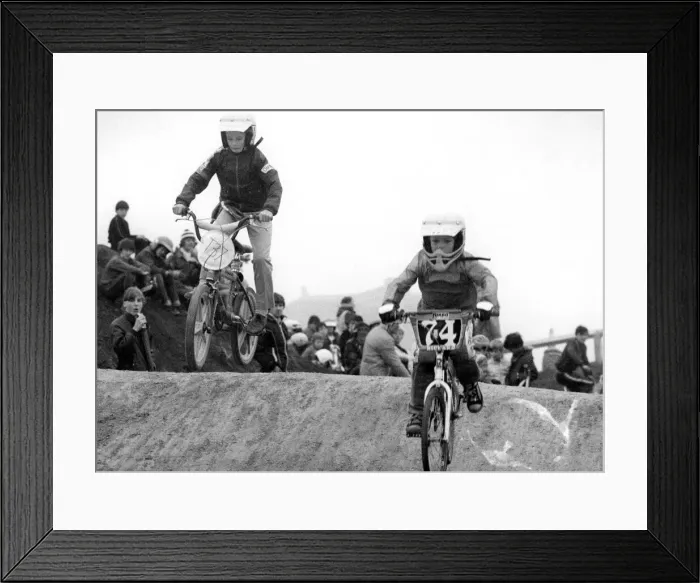 Framed Print : One of the younger contestants goes over the top during a race at Windy Nook Framed Print : One of the younger contestants goes over the top during a race at Windy Nook