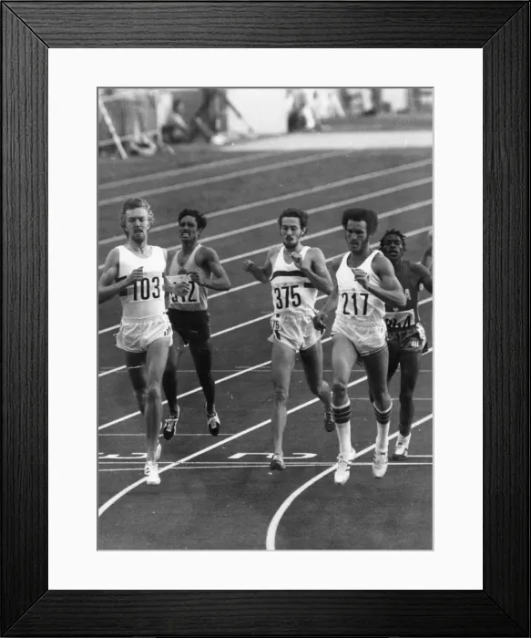 Framed Print : Olympic Games 1976 The first semi final of the 800m left to right Ivo Vandamme