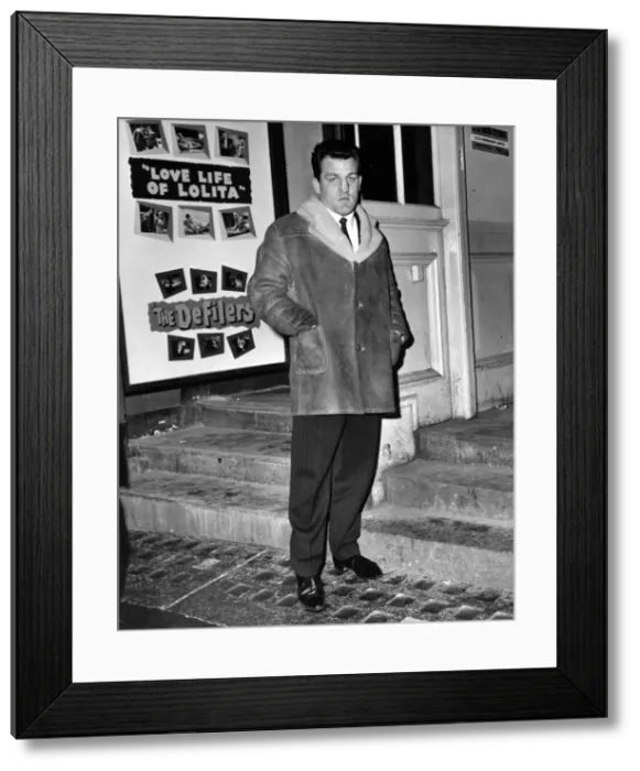 Framed Print : Brian London arriving at Jack Solomons Gym, Windmill Street, London Framed Print : Brian London arriving at Jack Solomons Gym, Windmill Street, London