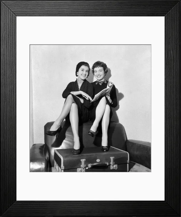 Framed Print : Entertainment: TV Commercial: KLM models seen here rehearsing scenes from their new TV Framed Print : Entertainment: TV Commercial: KLM models seen here rehearsing scenes from their new TV