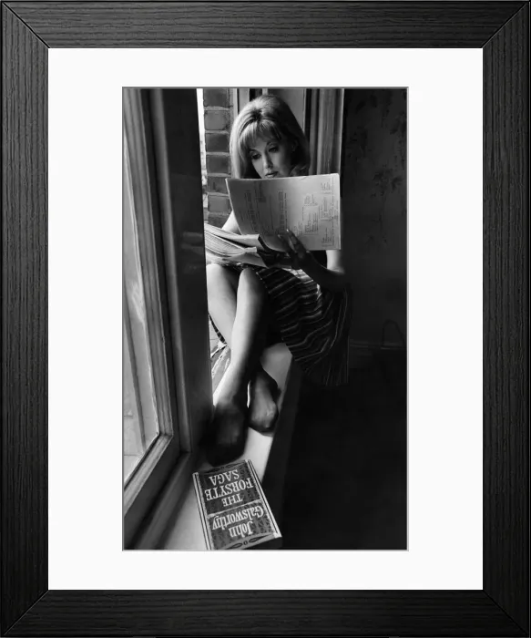 Framed Print : Miss Dawn Nyree Porter... tackling the script for a 26-part series. April 1966 P009647