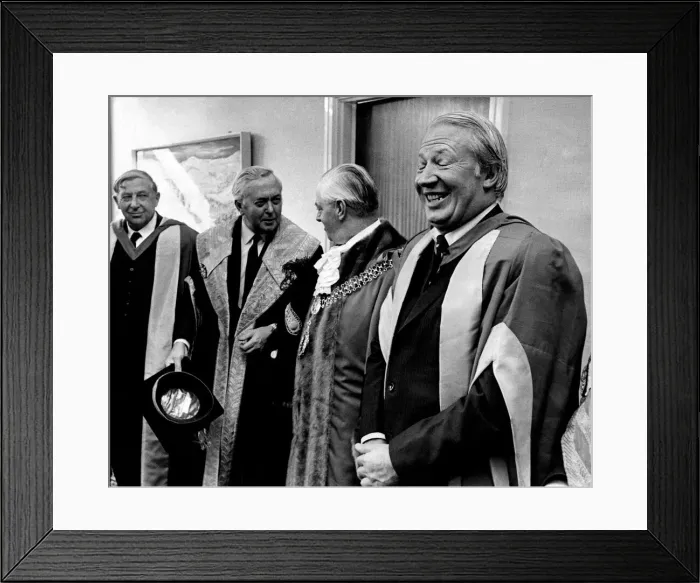 Framed Print : Harold Wilson confers degree on Edward Heath. Harold Wilson Framed Print : Harold Wilson confers degree on Edward Heath. Harold Wilson