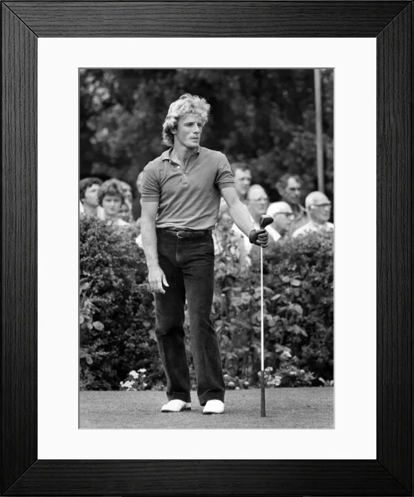 Framed Print : Benson and Hedges Golf. Bernard Langer on the 1st tee at Fulford