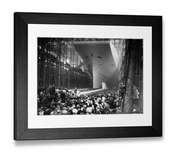 Framed Print : HMS Albion, Britains newest aircraft carrier proceeding down the slipway at Wallsend Framed Print : HMS Albion, Britains newest aircraft carrier proceeding down the slipway at Wallsend