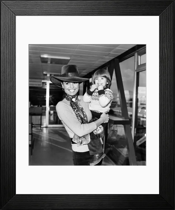 Framed Print : Film actress Dahlia Lavi and her 2 year old son Rouven, pictured together at London