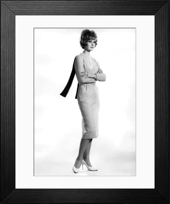 Framed Print : Model Dawn Chapman wearing long dress, arms folded. February 1962 P008889 Framed Print : Model Dawn Chapman wearing long dress, arms folded. February 1962 P008889