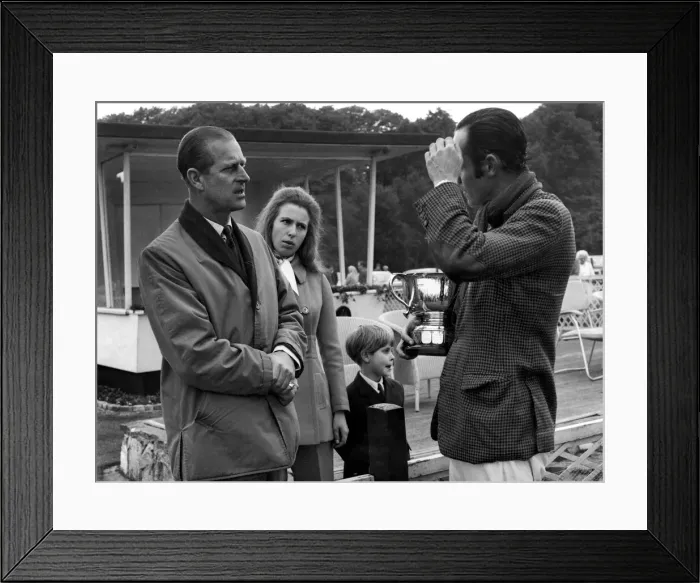 Framed Print : Prince Philip, Duke of Edinburgh pictured with daughter Princess Anne
