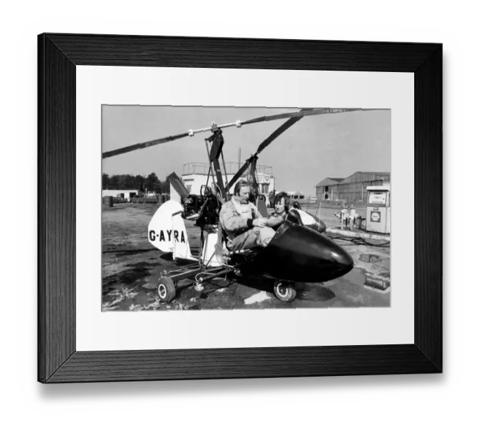 Framed Print : Two auto gyros left Ashford Airport at noon to cross channel en route for Paris Air Show Framed Print : Two auto gyros left Ashford Airport at noon to cross channel en route for Paris Air Show