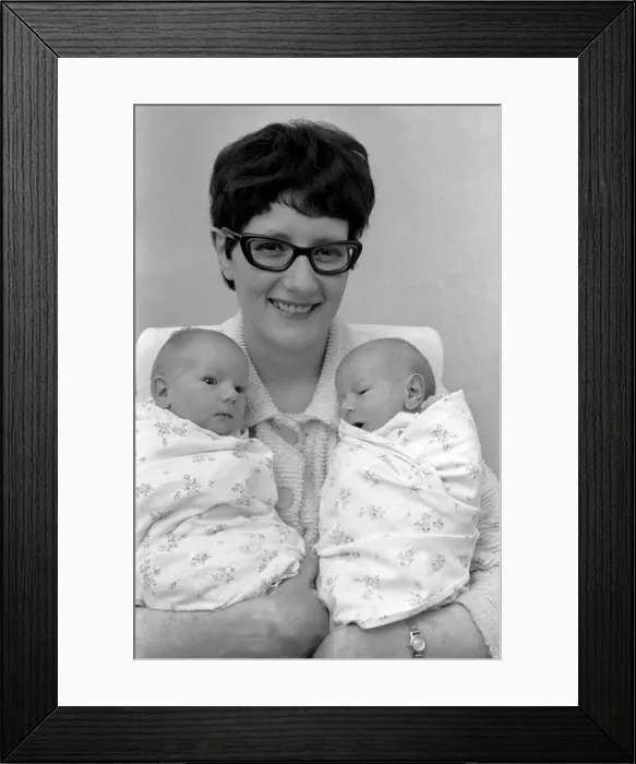 Framed Print : Queen Charlottes Maternity Hospital, Mrs. Davies and her twins Framed Print : Queen Charlottes Maternity Hospital, Mrs. Davies and her twins