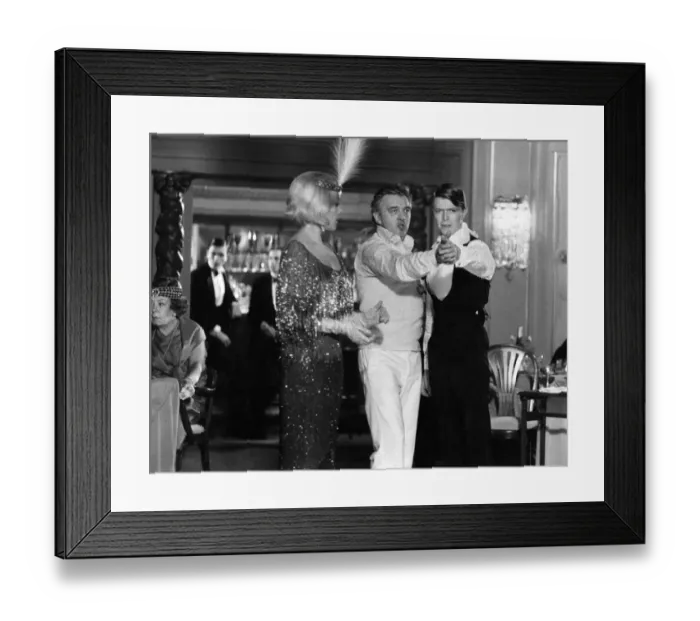 Framed Print : Director David Hemmings shows David Bowie how to Tango when things went slightly wrong