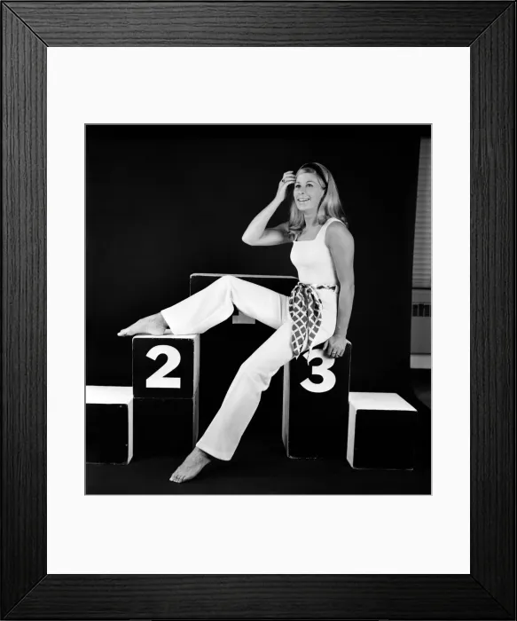 Framed Print : British runner Mary Rand poses during a photoshoot in the studio Framed Print : British runner Mary Rand poses during a photoshoot in the studio
