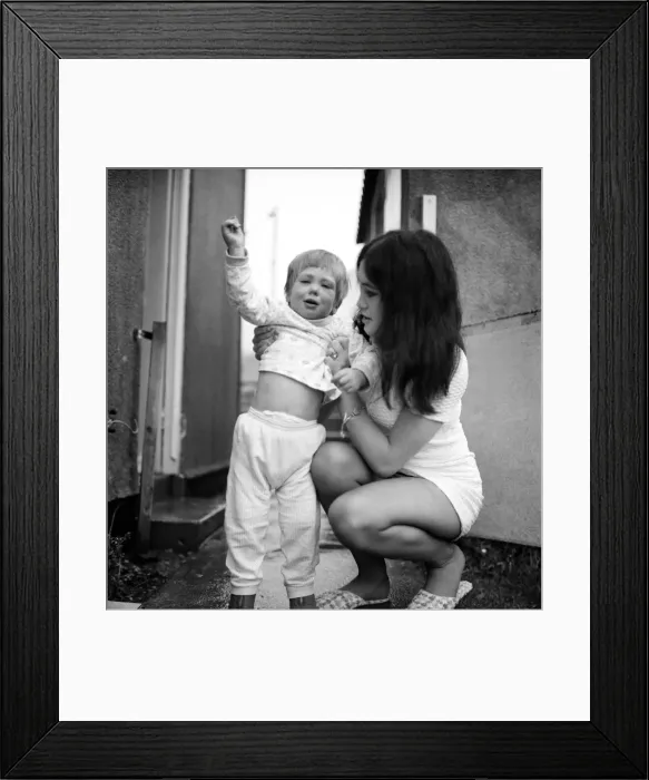 Framed Print : A mother with her two year old boy toddler. December 1969 Z11890-003 Framed Print : A mother with her two year old boy toddler. December 1969 Z11890-003