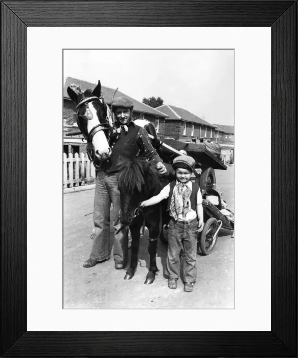 Framed Print : Rag and bone man John White seen here with his nephew Nick on their rounds Framed Print : Rag and bone man John White seen here with his nephew Nick on their rounds