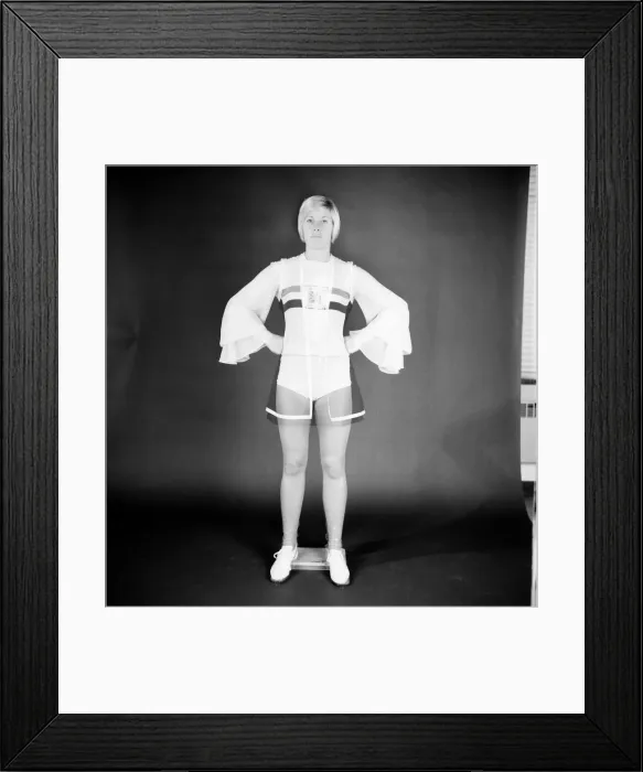 Framed Print : British runner Mary Rand poses during a photoshoot in the studio Framed Print : British runner Mary Rand poses during a photoshoot in the studio