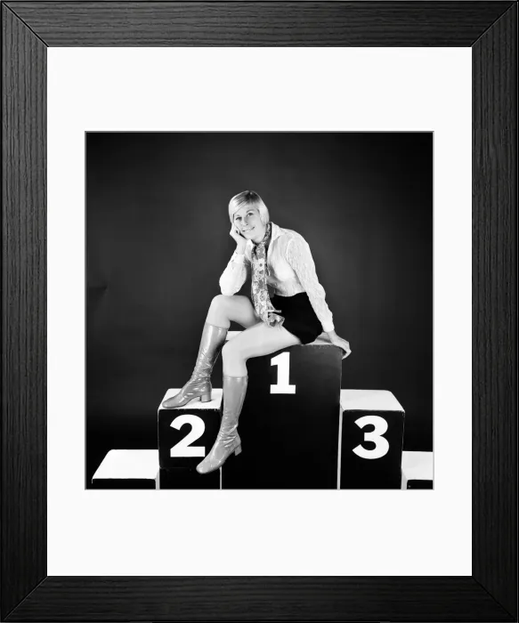 Framed Print : British runner Mary Rand poses during a photoshoot in the studio Framed Print : British runner Mary Rand poses during a photoshoot in the studio