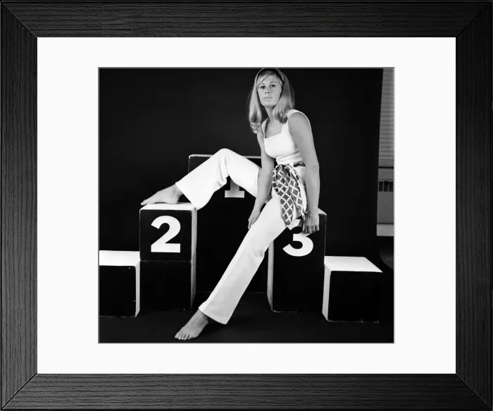 Framed Print : British runner Mary Rand poses during a photoshoot in the studio Framed Print : British runner Mary Rand poses during a photoshoot in the studio