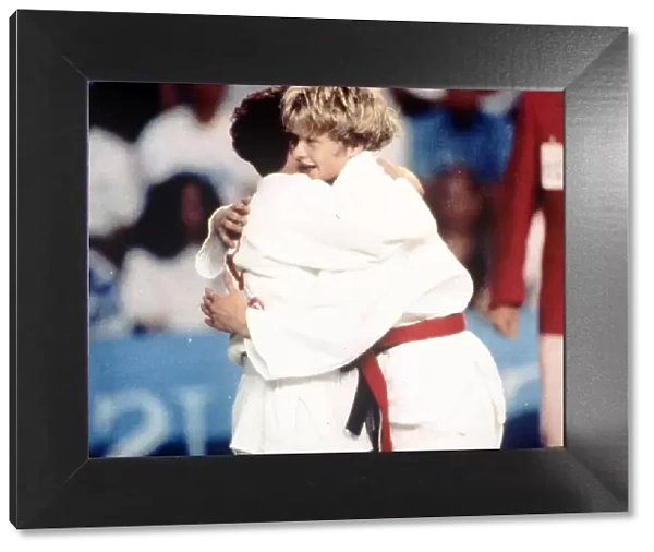 Barcelona Olympic Games 1992 Judo silver medalist Nicola Fairbrother in action in