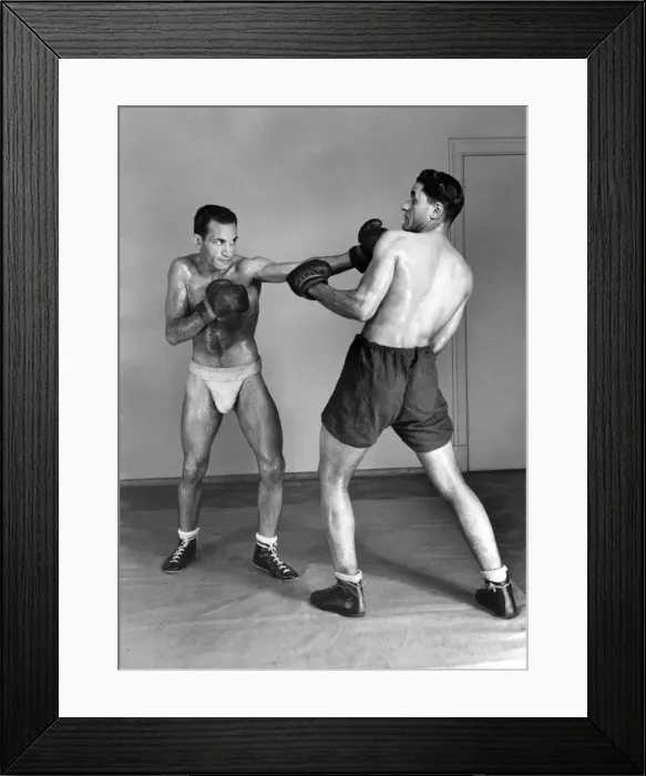 Framed Print : Abdel Latif Maamoun (left) lightweight champion of Egypt Framed Print : Abdel Latif Maamoun (left) lightweight champion of Egypt