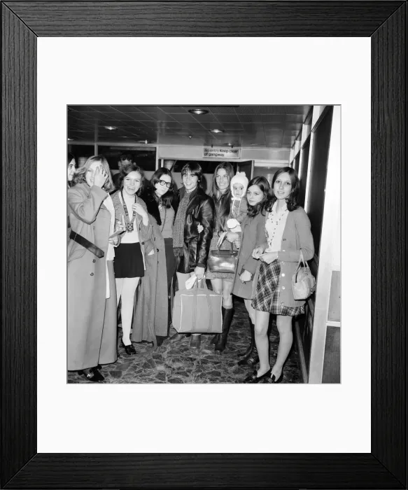 Framed Print : The Monkees: Monkee Davy Jones Arrived at Heathrow Airport with his wife Linda