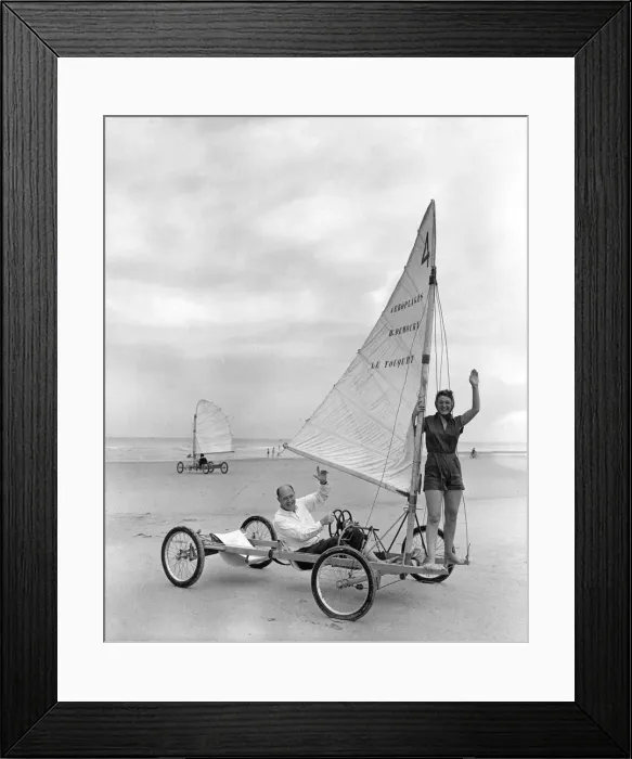 Framed Print : A Sport British holiday makers are taking up enthusiastically- sand yachting Framed Print : A Sport British holiday makers are taking up enthusiastically- sand yachting