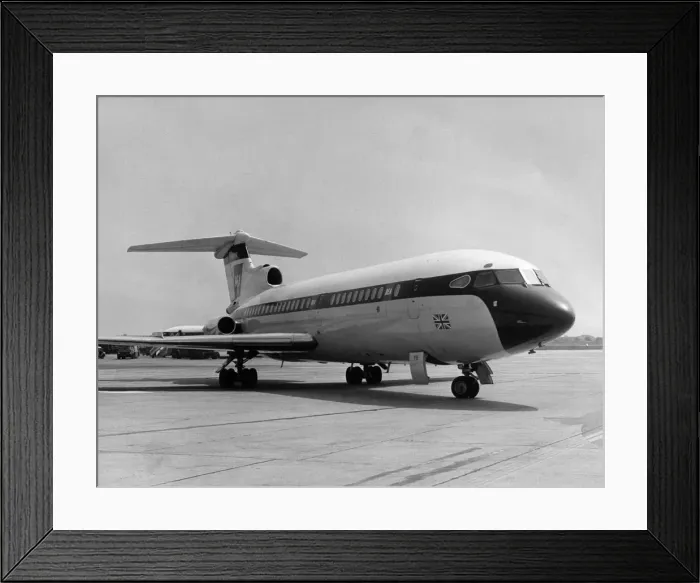 Framed Print : B. E. A. Trident Makes first ever No Hands landing. P003964 Framed Print : B. E. A. Trident Makes first ever No Hands landing. P003964