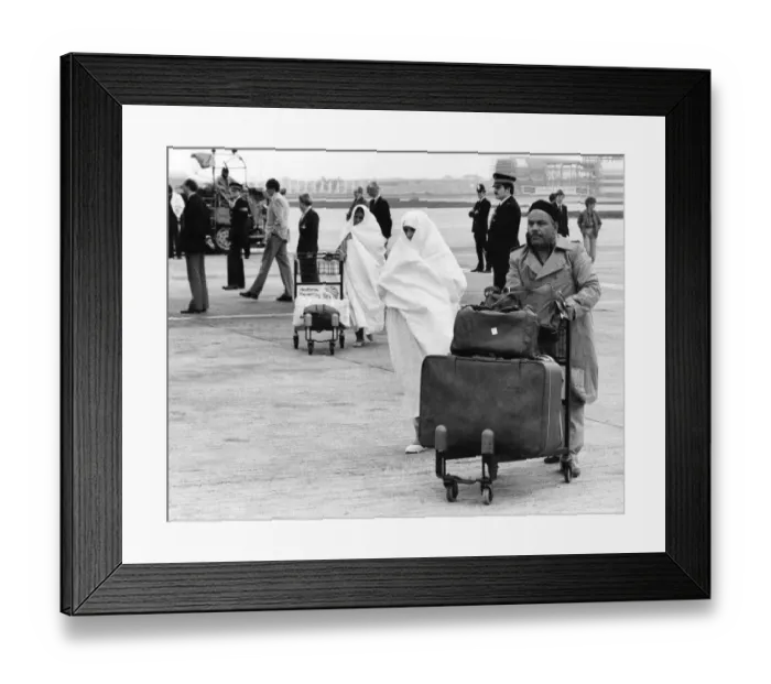 Framed Print : Air Passengers: Immigration. April 1984 P004641 Framed Print : Air Passengers: Immigration. April 1984 P004641