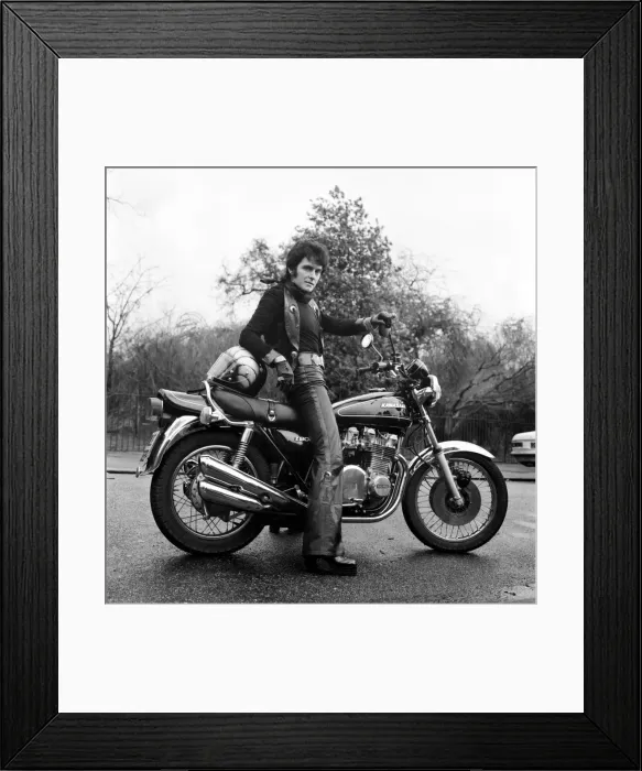 Framed Print : Alvin Stardust on a motorbike. January 1976 75-00022A-001 Framed Print : Alvin Stardust on a motorbike. January 1976 75-00022A-001