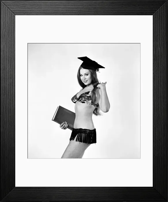 Framed Print : Maths Teacher 1970s glamour girl. January 1975 75-00023-010 Framed Print : Maths Teacher 1970s glamour girl. January 1975 75-00023-010