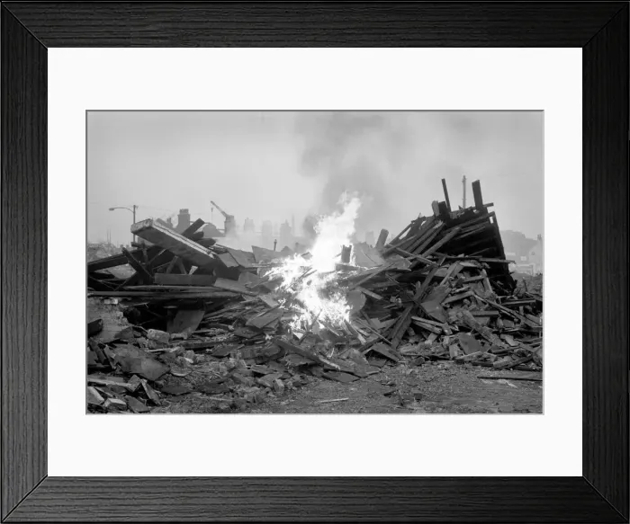 Framed Print : Following the eviction of Cyril Eachus from the buildings of his old works waiting Framed Print : Following the eviction of Cyril Eachus from the buildings of his old works waiting