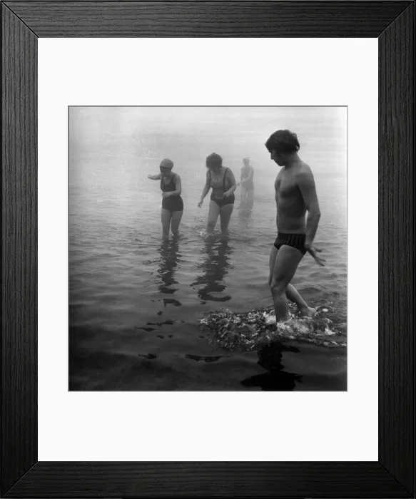 Framed Print : Swimmers: The norths answer to the souths Xmas swimmer took place for Framed Print : Swimmers: The norths answer to the souths Xmas swimmer took place for
