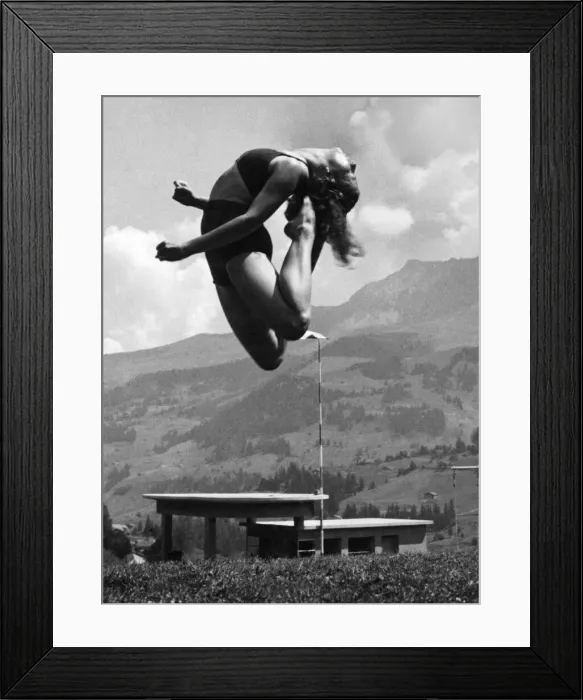 Framed Print : Franline Ruth Bittmann, of Basle, rhythm expert, seems to have jumped as high as the 10 Framed Print : Franline Ruth Bittmann, of Basle, rhythm expert, seems to have jumped as high as the 10