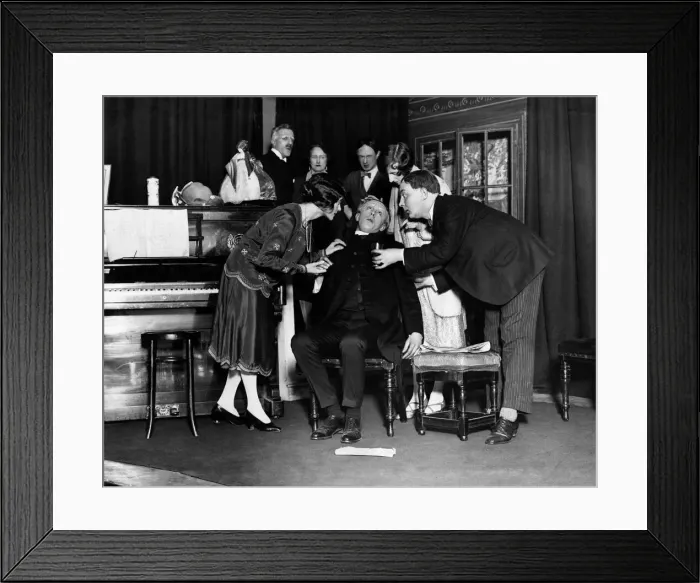 Framed Print : A scene from the play Nothing But the Truth at the Blackfriars Theatre Framed Print : A scene from the play Nothing But the Truth at the Blackfriars Theatre