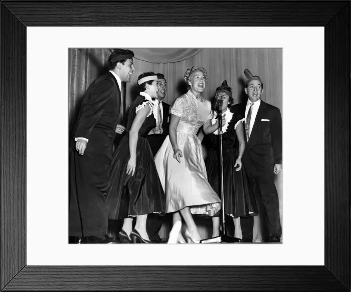 Framed Print : Betty Hutton at Palladium. Betty Hutton who appears at the Palladium tomorrow had a dress Framed Print : Betty Hutton at Palladium. Betty Hutton who appears at the Palladium tomorrow had a dress