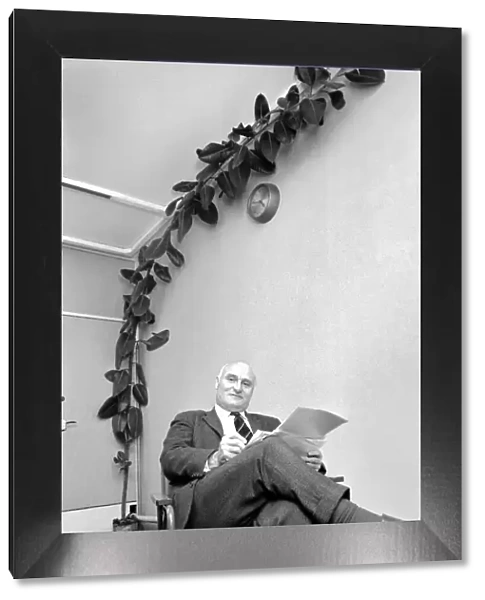 Mr. Wilf Berrill and Giant Rubber Tree Plant (Unusual). January 1975 75-00331