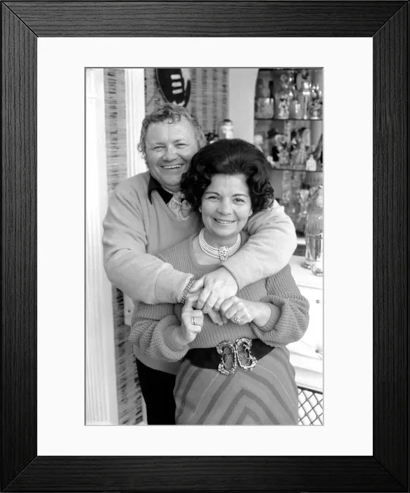 Framed Print : Harry Secombe and wife Myra. January 1975 75-00354 Framed Print : Harry Secombe and wife Myra. January 1975 75-00354