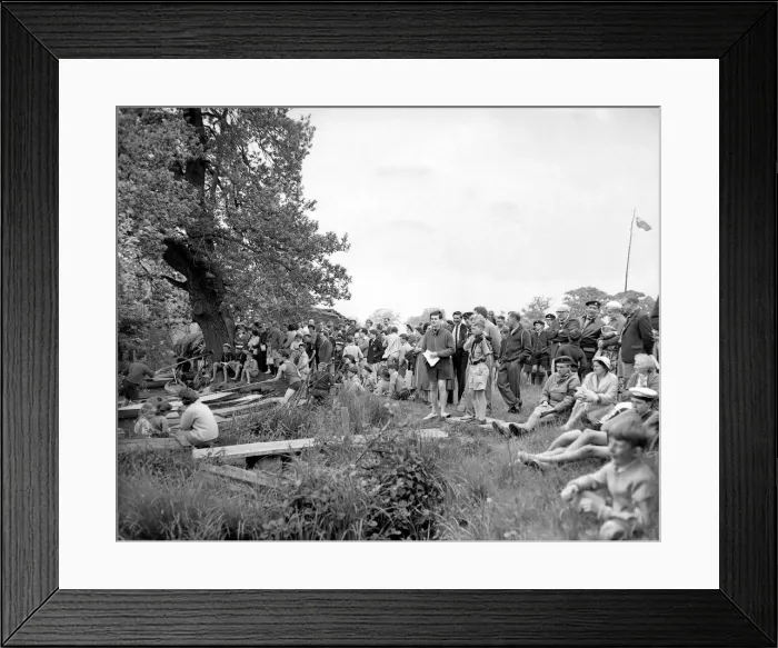 Framed Print : Visitors watching the sports held at County Camp and Sea Scouts meet in Packington Park