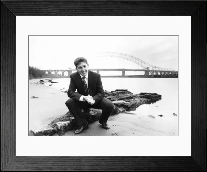 Framed Print : Jonathan Davies Rugby Union player Widnes RFC and Wales sits on river bank