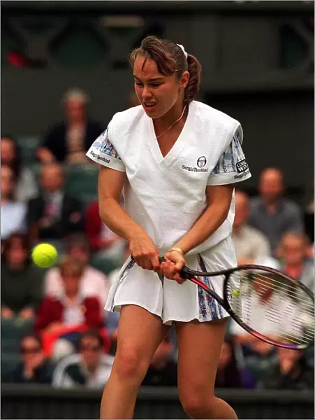 Martina Hingis during her tennis match at Wimbledon