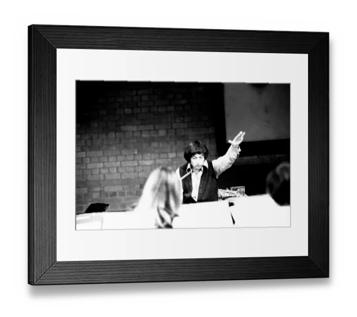 Framed Print : Andre Previn during rehearsals with the Northern Sinfonia for the City Hall Concert