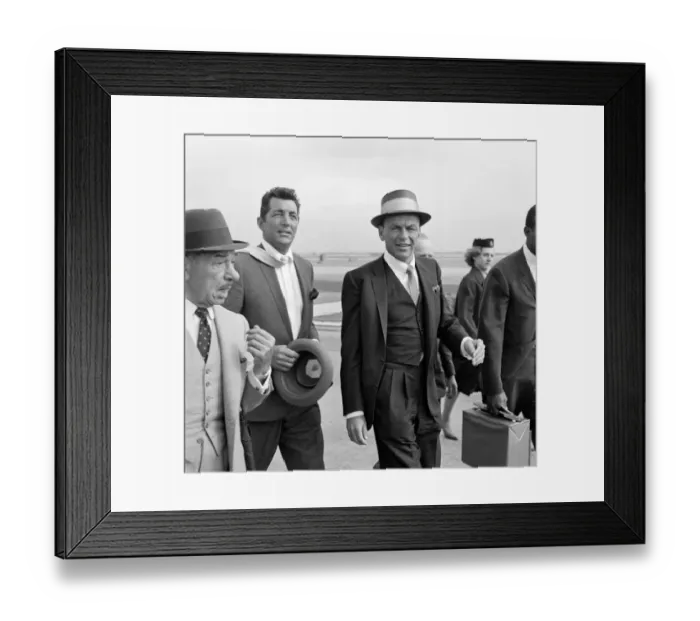 Framed Print : American musician and screen legend Frank Sinatra arrives at Heathrow airport in London
