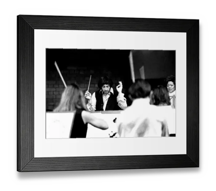 Framed Print : Andre Previn during rehearsals with the Northern Sinfonia for the City Hall Concert