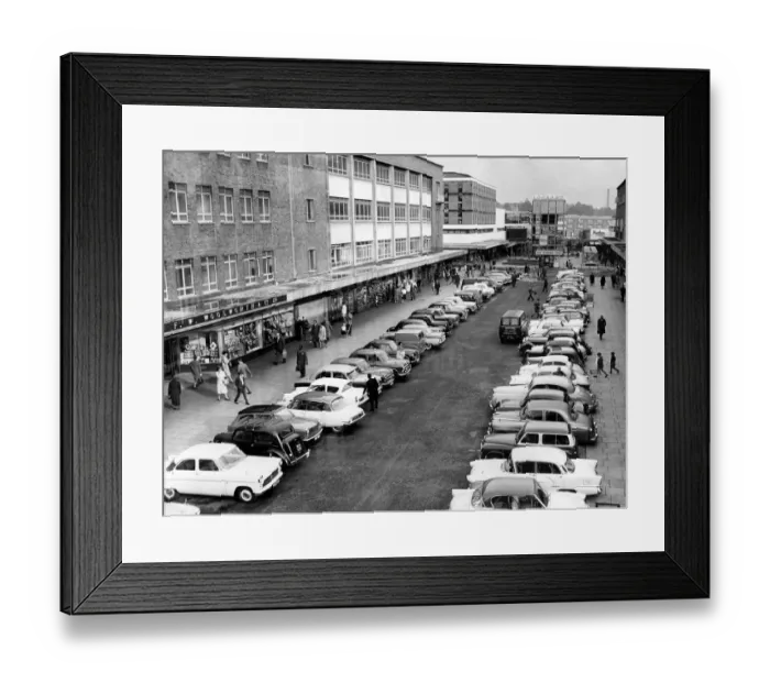 Framed Print : Cars parked in Market Way Precinct, Coventry. Soon there will be a ban on Precinct Framed Print : Cars parked in Market Way Precinct, Coventry. Soon there will be a ban on Precinct