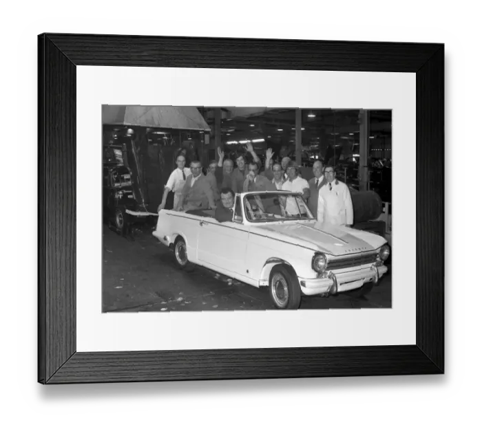 Framed Print : The last Triumph Herald - a 13 / 60 convertible, came off the No Framed Print : The last Triumph Herald - a 13 / 60 convertible, came off the No
