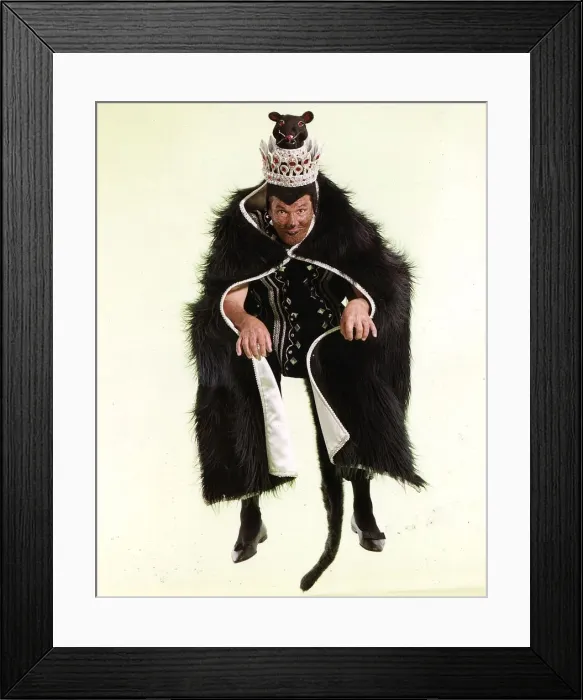 Framed Print : Former Liverpool councillor Derek Hatton dressed as King Rat before appearing in Framed Print : Former Liverpool councillor Derek Hatton dressed as King Rat before appearing in
