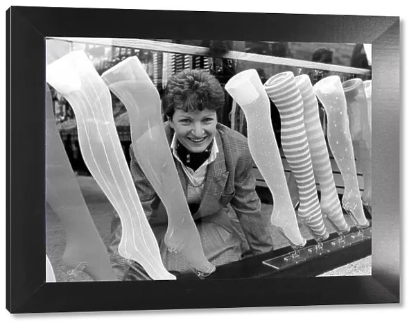 Sock Shop, Oxford street, London. February 1987 LDN-87-163