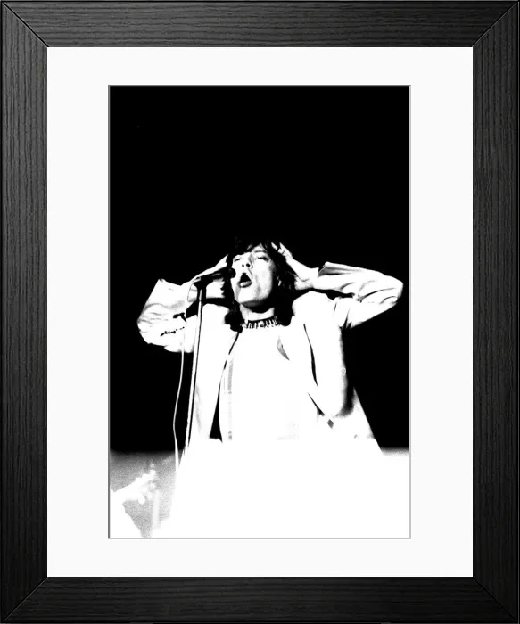 Framed Print : Rolling Stones: Mick Jagger in concert at the Newcastle City Hall 4th March 1971 Framed Print : Rolling Stones: Mick Jagger in concert at the Newcastle City Hall 4th March 1971