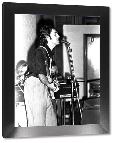 Wings play at the Newcastle University 13 February 1972 - Paul McCartney with wife Linda