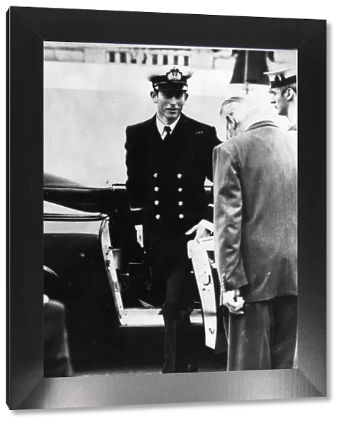 Prince Charles, The Prince of Wales officially joined the Royal Navy - seen being greeted