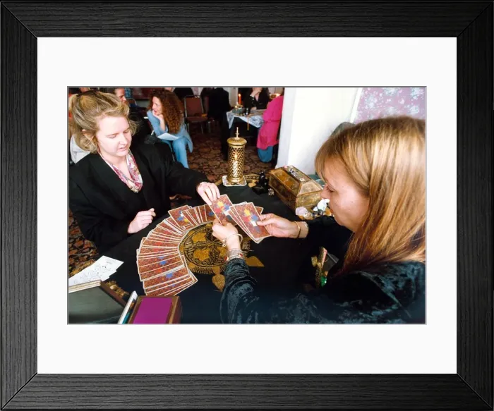 Framed Print : Someone getting their fortune told by tarot cards in 1994 Framed Print : Someone getting their fortune told by tarot cards in 1994