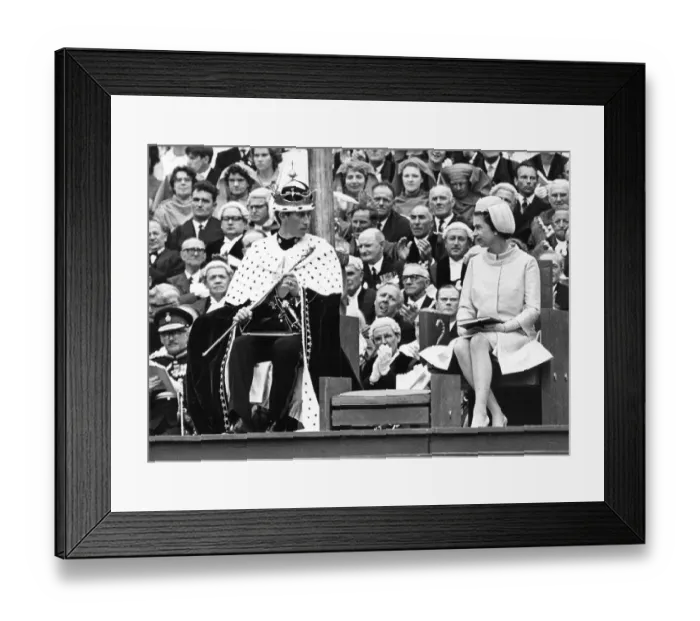 Framed Print : Prince Charles - Prince of Wales - Investiture of the Prince of Wales - Queen Elizabeth